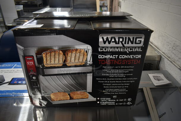 BRAND NEW SCRATCH AND DENT! Waring CTS1000 Stainless Steel Commercial Conveyor Toaster. 120 Volts, 1 Phase. - Image 2 of 6