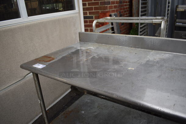 Eagle Stainless Steel Table w/ Metal Under Shelf and Back Splash on Commercial Casters. 72x30x42 - Image 3 of 7