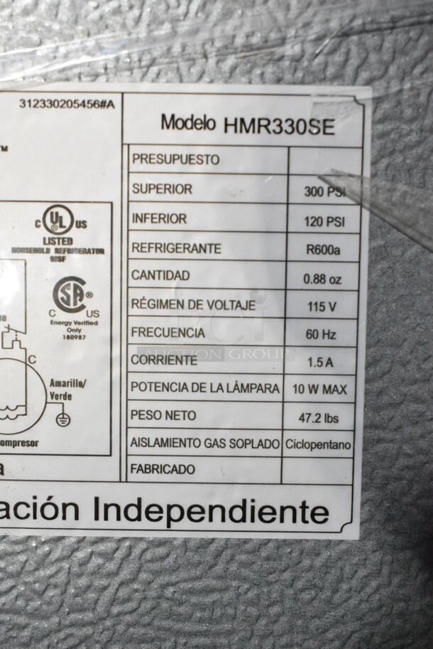 Magic Chef HMR330SE Metal Mini Cooler. 115 Volts, 1 Phase. Tested and Powers On But Does Not Get Cold - Image 5 of 5