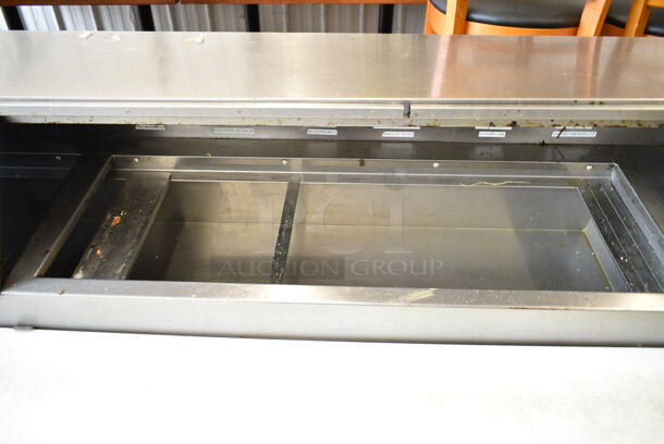 Delfield Stainless Steel Commercial Sandwich Salad Prep Table Bain Marie Mega Top on Commercial Casters. Tested and Working! - Image 4 of 9