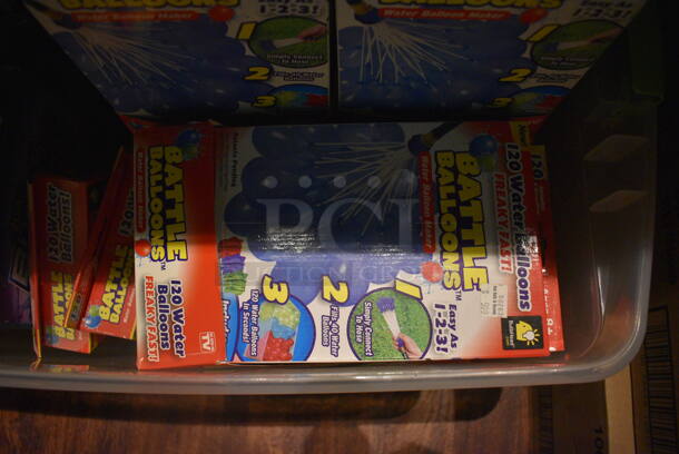 ALL ONE MONEY! Lot of Bunch o Balloons and Battle Balloons in Clear Poly Bin. (bar) - Image 2 of 6