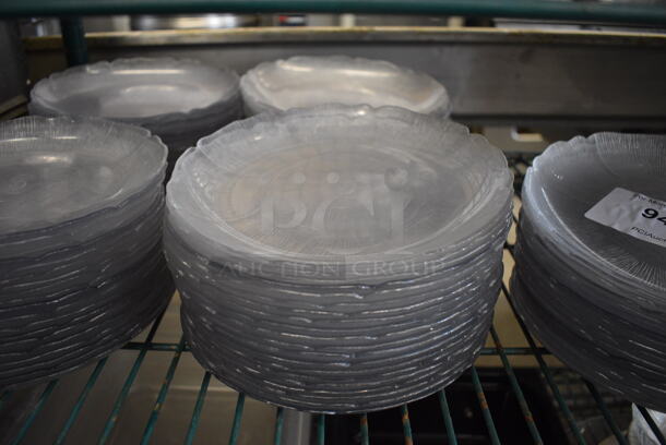 ALL ONE MONEY! Lot of 56 Clear Poly Salad Plates! 7.75x7.75x1 - Image 1 of 2