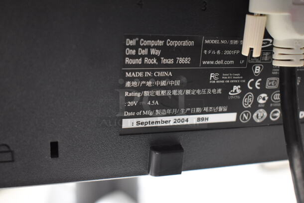 3 Dell 2001FP 20" Computer Monitors. 100-240 Volts, 1 Phase. 3 Times Your Bid! - Image 6 of 7