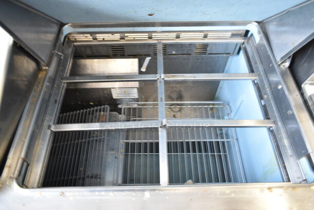 2018 Delfield 4472N-30M Stainless Steel Commercial Sandwich Salad Prep Table Bain Marie Mega Top on Commercial Casters. Missing Left Side Mega Top Bracket. 115 Volts, 1 Phase. Tested and Working! - Image 5 of 10