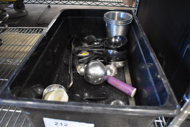 ALL ONE MONEY! Lot of Various Utensils in Black Poly Bin - Image 1 of 4