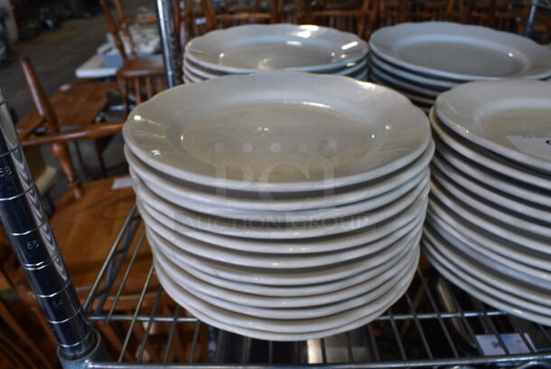 48 White Ceramic Plates. 9.5x9.5x1. 48 Times Your Bid!