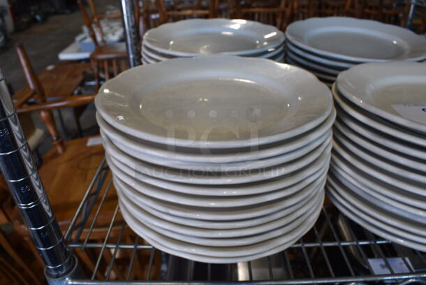 48 White Ceramic Plates. 9.5x9.5x1. 48 Times Your Bid! - Image 1 of 4