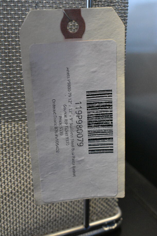4 BRAND NEW SCRATCH AND DENT! Items; 119P980009 Anets P9800-09 13 3/4" x 12 1/4" x 5 1/2" Full Size Fryer Basket with Front Hook, 119P980079 Anets P9800-79 12" x 12" x 9" Stainless Steel Bulk Pasta Basket, 85317801 Henny Penny 17801 Basket for PFG600 Fryers, 85319501 Henny Penny 19501 Basket for PFE500 Fryers. 4 Times Your Bid! - Image 10 of 10