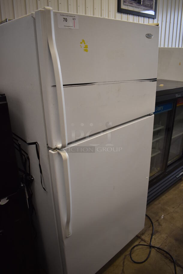 Whirlpool ET1MHKXMQ05 Metal Cooler Freezer Combo Unit. 115 Volts, 1 Phase. 33x30x66. Tested and Working!