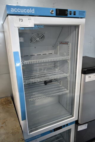 Accucold ARG3PV Metal Commercial Single Door Reach In Cooler Merchandiser. 115 Volts, 1 Phase. Tested and Working!