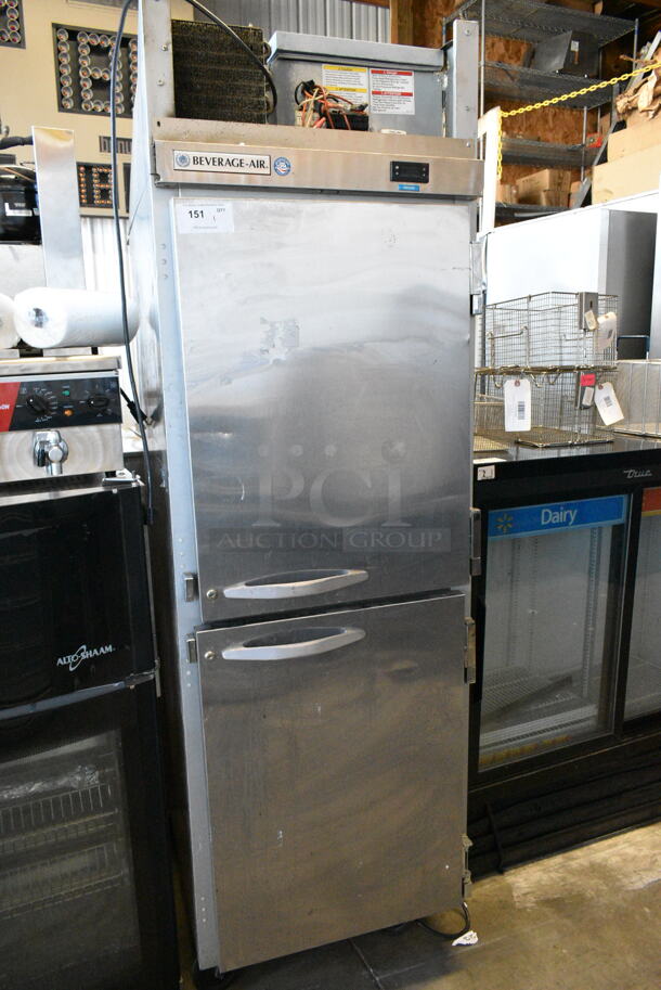 Beverage Air HF1HC-1HS-18 Stainless Steel 2 Half Size Door Reach In Freezer. 115 Volts, 1 Phase. Tested and Working! - Image 2 of 8