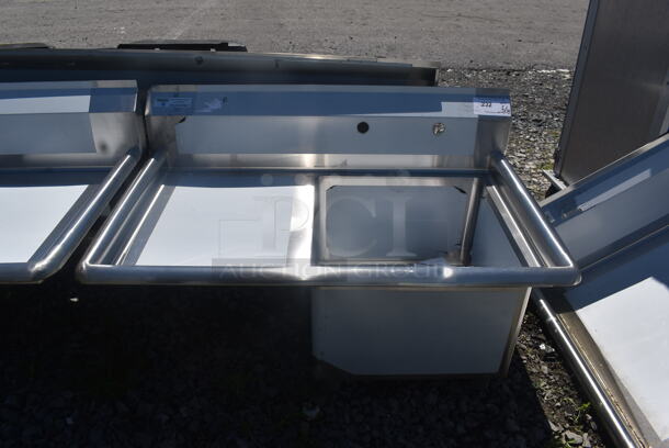 BRAND NEW SCRATCH AND DENT! Steelton Stainless Steel Commercial Single Compartment Sink w/ Left Side Drain Board. No Legs. Bay 18x18x12. Drain Board 16x20.5