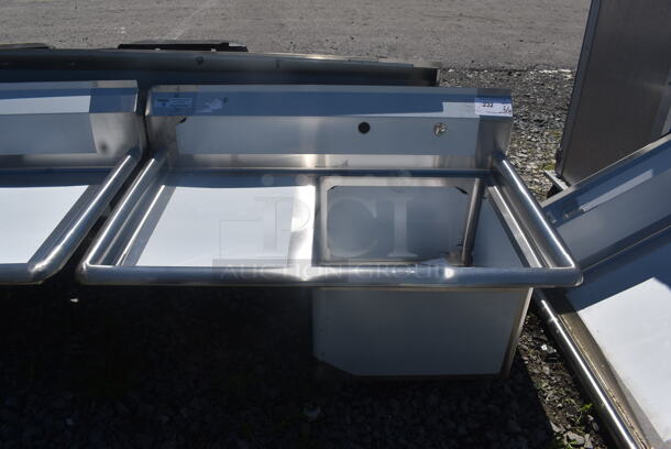 BRAND NEW SCRATCH AND DENT! Steelton Stainless Steel Commercial Single Compartment Sink w/ Left Side Drain Board. No Legs. Bay 18x18x12. Drain Board 16x20.5 - Image 1 of 4