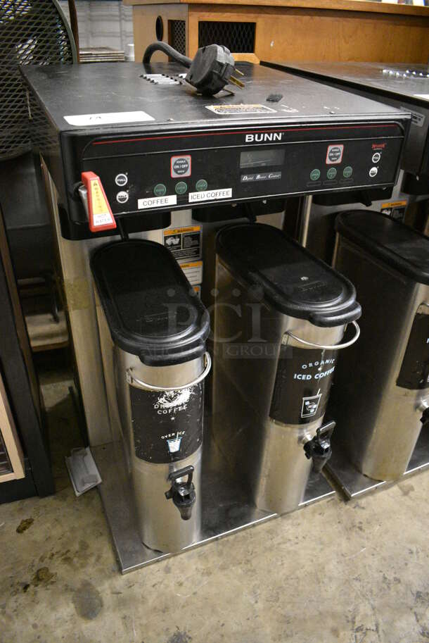 2014 Bunn Model ITCB TWIN HV Stainless Steel Commercial Countertop Iced Tea Machine w/ Hot Water Dispenser and 2 Beverage Holder Dispensers. 120/240 Volts, 1 Phase. 20.5x25.5x34 - Image 3 of 6