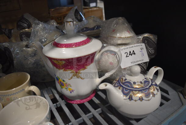 7 Various White Ceramic Tea Pots. Includes 9.5x5.5x7.5. 7 Times Your Bid! - Image 2 of 3