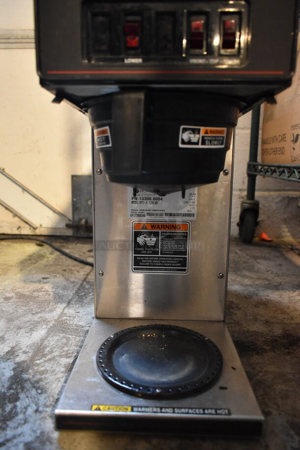 2018 Bunn VP17-3 Stainless Steel Commercial Countertop 3 Burner Coffee Machine w/ Poly Brew Basket. 120 Volts, 1 Phase.  - Image 6 of 8
