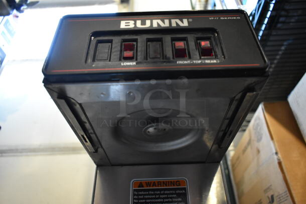 2018 Bunn VP17-3 Stainless Steel Commercial Countertop 3 Burner Coffee Machine w/ Poly Brew Basket. 120 Volts, 1 Phase.  - Image 8 of 8
