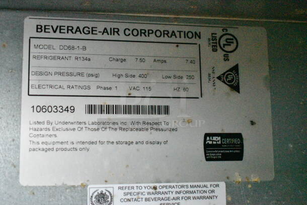 Beverage Air DD68-1-B Metal Commercial Direct Draw Kegerator w/ 2 Beer Towers. 115 Volts, 1 Phase. Tested and Working! - Image 8 of 8