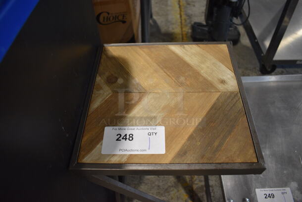 Wooden End Table on Metal Frame. 12x12x19.5 - Image 3 of 3