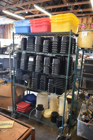 ALL ONE MONEY! Lot of Items on Shelving Unit Including Drop In Bins. Does Not Include Shelving Unit.