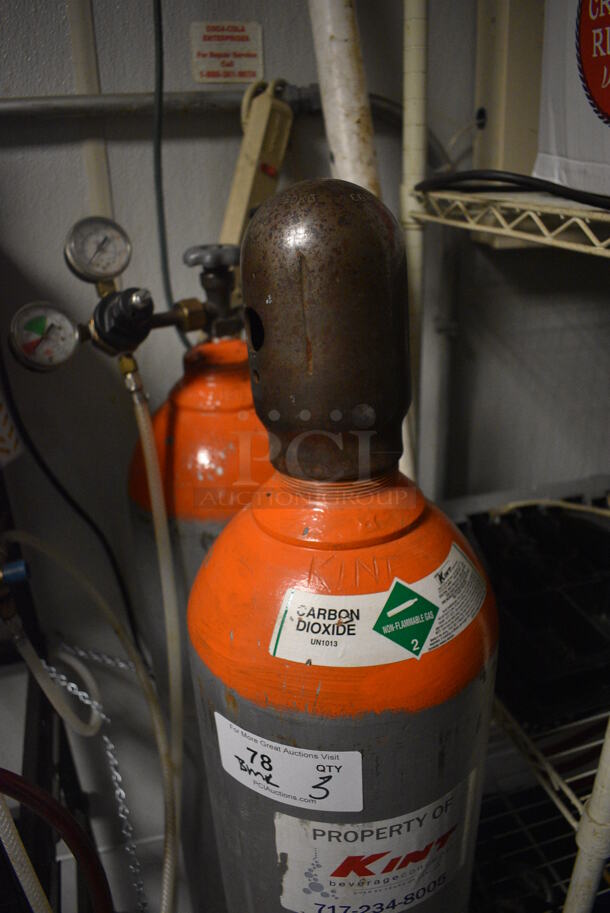 3 Various Carbon Dioxide Tanks. 8x8x57, 8x8x27. 3 Times Your Bid! Buyer Must Pick Up - We Will Not Ship This Item. (kitchen) - Image 2 of 4