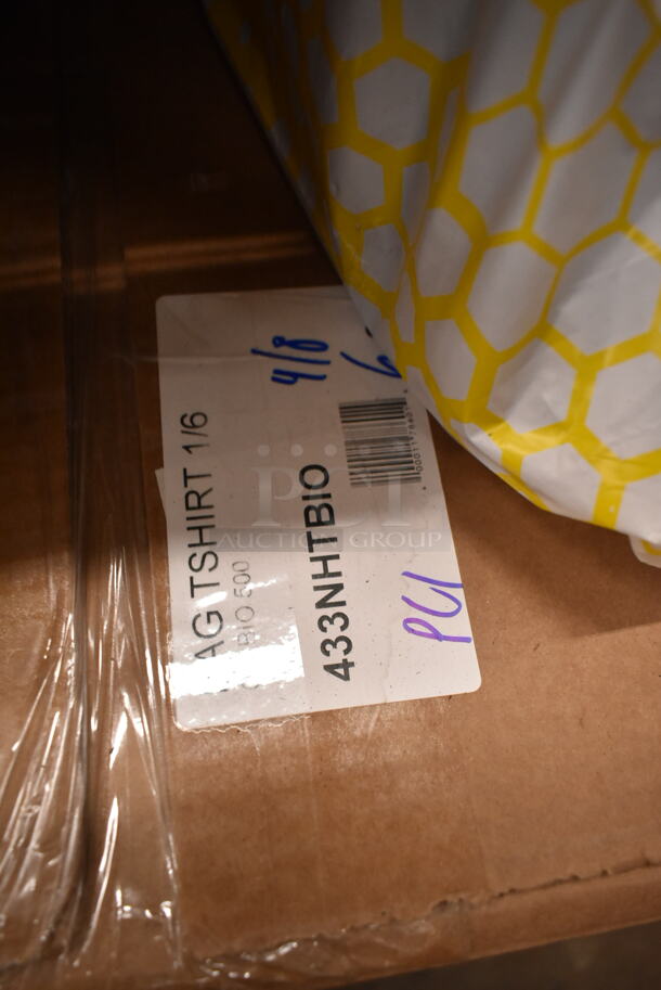 PALLET LOT of 27 BRAND NEW Boxes Including 3 Box Lancaster Table 164TCOLROD25 Lancaster Table & Seating 25 3/16" Standard Height Table Base Column and Rod, Waterloo 8" Center Faucet, 433NHTBIO EcoChoice 1/6 Standard Size Biodegradable Standard-Duty Plastic T-Shirt Bag - 500/Case, 2 Box Choice Medium Weight Cutlery Kits, 127PL2 Choice PET Plastic Lid for 1.5 to 2.5 oz. Souffle Cup / Portion Cup - 2500/Case, M1017-2X Malt Impact ProMax M1017-2XL White Microporous Zipper Front Long Sleeve Coveralls with Elastic Wrists and Ankles - 2XL, 3511470672 Cooking Performance Group 3511470672 U Type Burner Assembly CBL / CBL Countertop Charbroilers and G / GT Countertop Griddles, 129MCS28B Choice Black Rectangular Heavy Weight Container, 2 Box 130HSBK1M Visions Black Heavy Weight Plastic Teaspoon - Case of 1000, 500CC9 Choice 9 oz. Clear PET Customizable Plastic Squat Cold Cup - 1000/Case, 750DI1145SD 10" x 14" x 5" 18 Gauge Stainless Steel One Compartment Drop-In Sink. 27 Times Your Bid! - Image 4 of 12