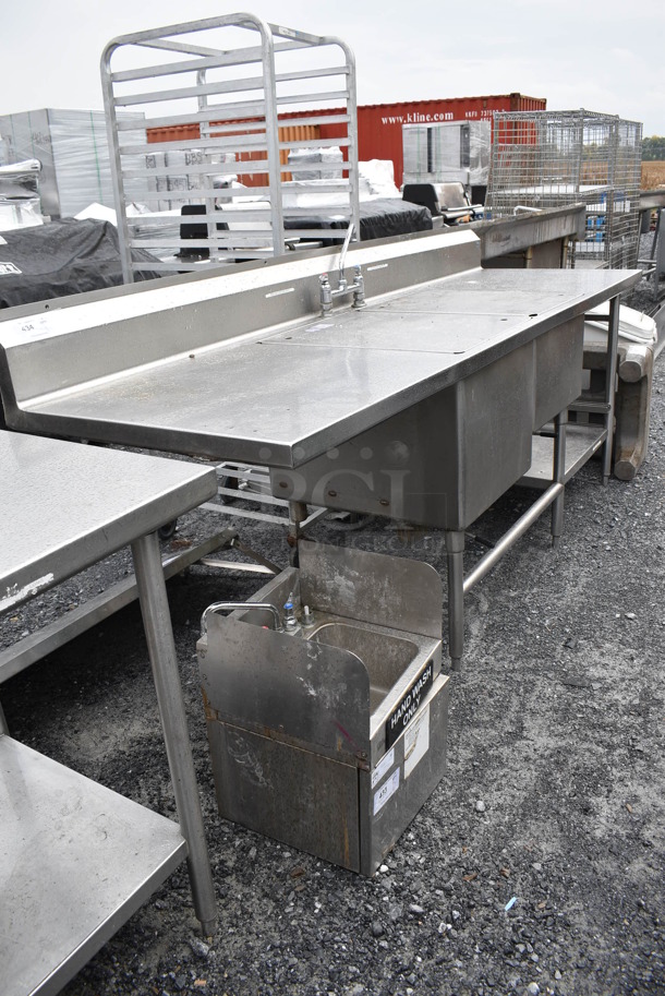 Stainless Steel Commercial 2 Bay Sink w/ Faucet and Handles. 96x30x42. Bays 20x24x18, 20x24x14 - Image 2 of 10