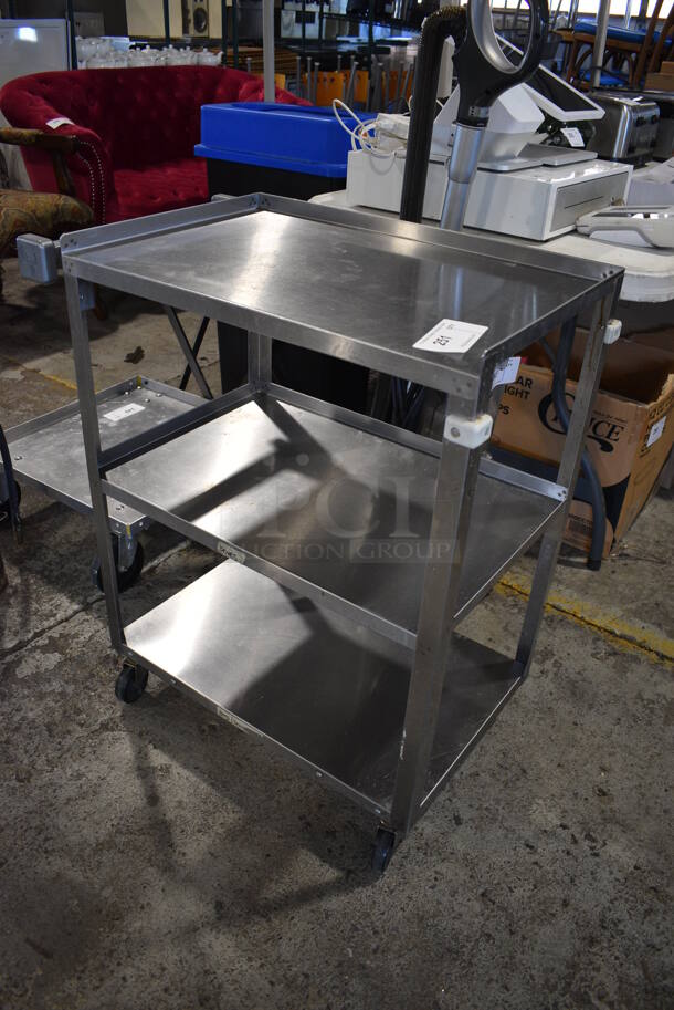 Stainless Steel 3 Tier Cart w/ Push Handle on Commercial Casters. 28x16x32 - Image 2 of 3