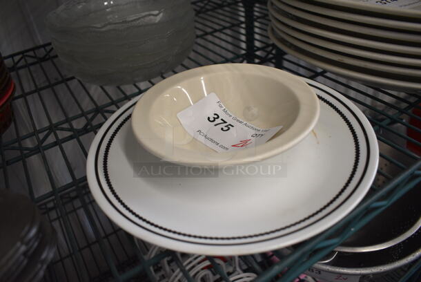 2 Various Ceramic Dishes; Bowl and Plate. 10.5x10.5x1, 6.5x6.5x1.5. 2 Times Your Bid! - Image 2 of 2