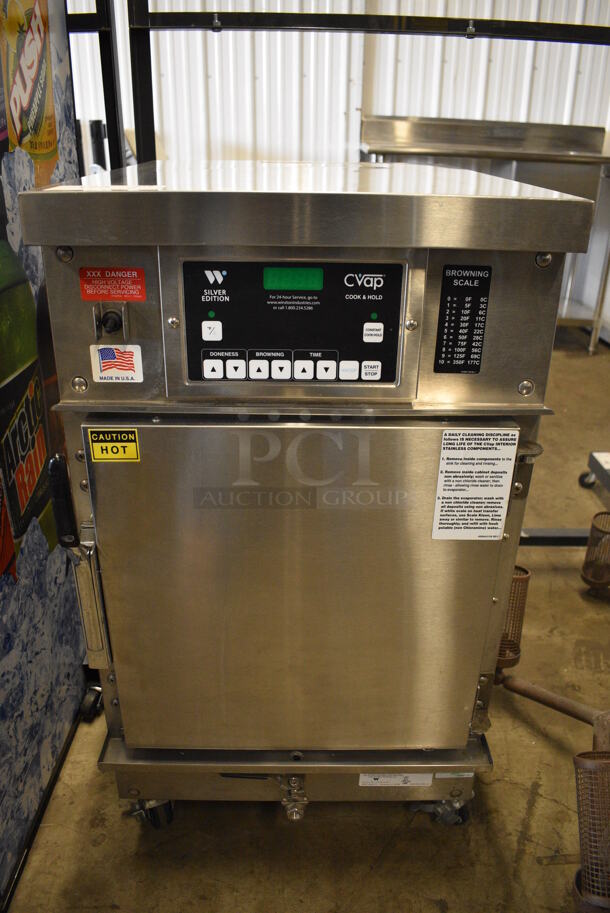 2016 Winston Cvap Model CAC503GR Stainless Steel Commercial Heated Cook and Hold Cabinet on Commercial Casters. 208 Volts, 1 Phase. 20x26x36