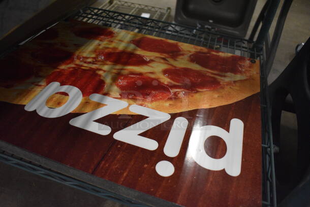 ALL ONE MONEY! Lot of 4 Signs; 2 Pizza, Salad and Dessert. Includes 23x1x23 - Image 4 of 4