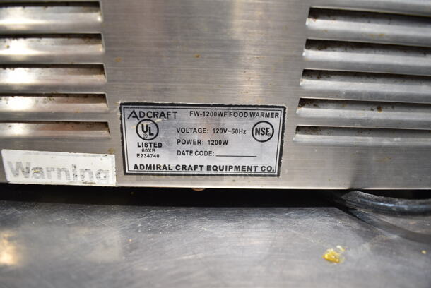 2 Adcraft FW-1200WF Stainless Steel Commercial Countertop Food Warmer. 120 Volts, 1 Phase. 2 Times Your Bid! Tested and Working! - Image 5 of 6