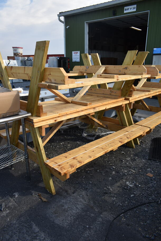 2 Wooden Picnic Tables. 2 Times Your Bid! - Image 1 of 4