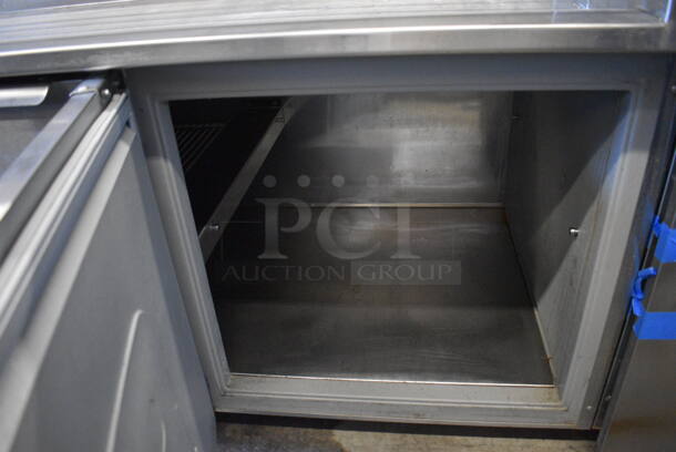 Randell DPM102L Stainless Steel Commercial Prep Table on Commercial Casters. 115 Volts, 1 Phase. 102x34x51. Tested and Powers On But Does Not Get Cold - Image 9 of 12