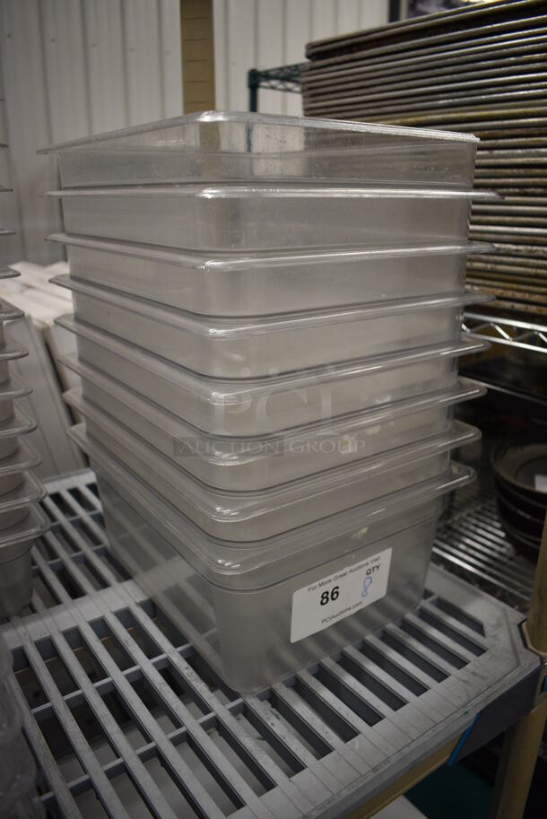ALL ONE MONEY! Lot of 8 Clear Poly 1/2 Size Drop In Bins. 1/2x6 - Image 2 of 3