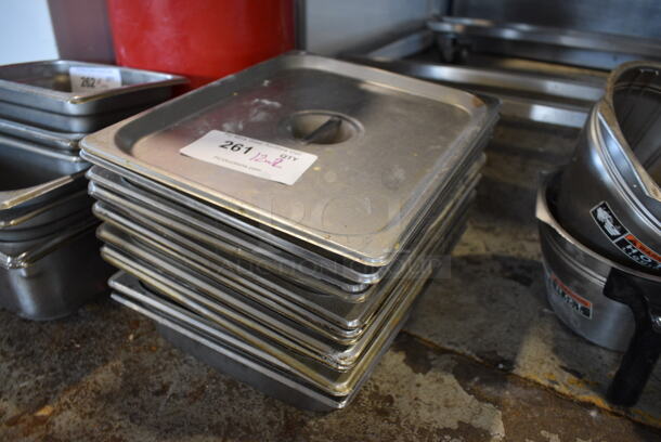 12 Stainless Steel 1/2 Size Drop In Bins w/ 2 Lids. 1/2x2.5. 12 Times Your Bid! - Image 3 of 3