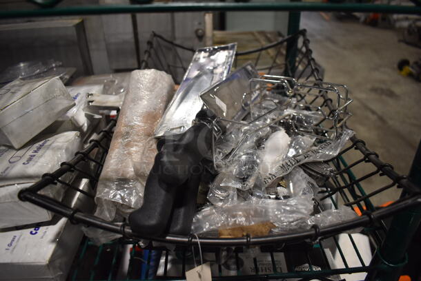 ALL ONE MONEY! Tier Lot of Various BRAND NEW Items Including Knives, Hanging Rack and Metal Portion Cups - Image 2 of 7