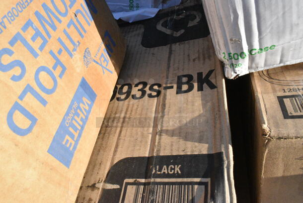 23 BRAND NEW Boxes Including 500MFT Lavex White M-Fold (Multifold) Towel - 4000/Case, 127PL400 Choice PET Plastic Lid for 3.25 to 5.5 oz. Souffle Cup / Portion Cup - 2500/Case, 760FF16 Choice 16 oz. French Fry Cup - 1000/Case, 128HD8COMBO Choice Heavy Duty 8 oz. Microwavable Translucent Plastic Deli Container and Lid Combo Pack - 240/Case, 130BKKNIFEH Choice Black Heavy Weight Plastic Knife - 1000/Case, 433CARRIER4 Choice Pulp Fiber 4 Cup Carrier - 300/Case, 128HD8COMBO Choice Heavy Duty 8 oz. Microwavable Translucent Plastic Deli Container and Lid Combo Pack - 240/Case, 2451282WBPBL Baker's Lane 12" x 8" x 2 1/4" Pink Auto-Popup Window Donut / Bakery Box - 200/Bundle, 5002TPJ Morcon Morsoft 2-Ply 625' Jumbo Toilet Paper Roll with 8 1/2" Diameter - 12/Case, 130IC8PCLW1M Choice 8 lb. Clear Wicketed Ice Bag with Ice Print - 1000/Case. 23 Times Your Bid!  - Image 4 of 12