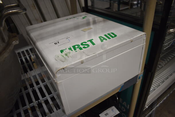 White Metal First Aid Kit w/ Contents. 14x7.5x16.5 - Image 4 of 5