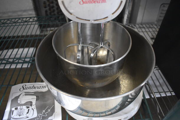 Sunbeam Metal Countertop Planetary Mixer w/ Mixing Bowl and Attachments. 10x15x15 - Image 4 of 4