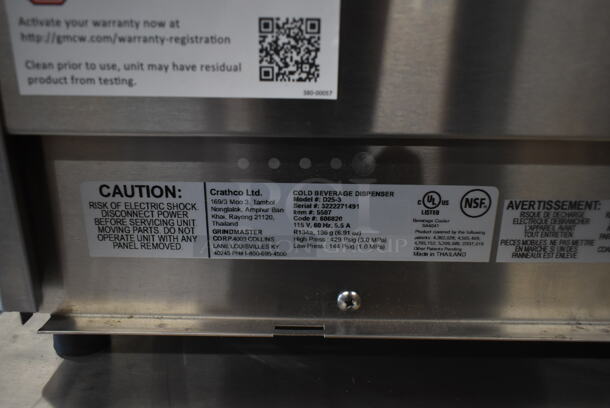 BRAND NEW SCRATCH AND DENT! Crathco D25-3 Stainless Steel Commercial Countertop Refrigerated Beverage Base. 120 Volts, 1 Phase. Tested and Working! - Image 4 of 5