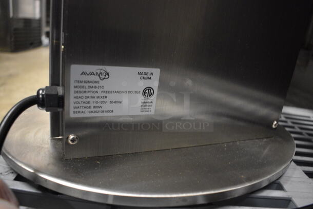 Avamix Model DM-B-21C Stainless Steel Commercial Countertop 2 Head Freestanding Mixer / 2 Metal Cups. 110-120 Volts, 1 Phase. 14x9x21. Tested and Working! - Image 5 of 5