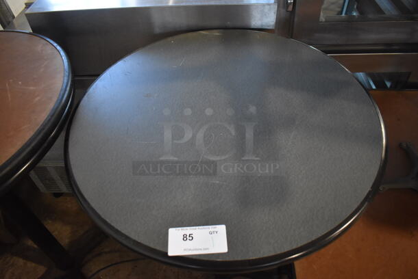 Gray Round Bar Height Table on Black Metal Table Base. 30x30x42 - Image 2 of 4