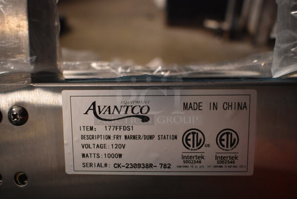 BRAND NEW SCRATCH AND DENT! 2023 Avantco 177FFDS1 Freestanding Infrared French Fry Warmer / Dump Station. 120 Volts, 1 Phase. Tested and Working! - Image 5 of 5