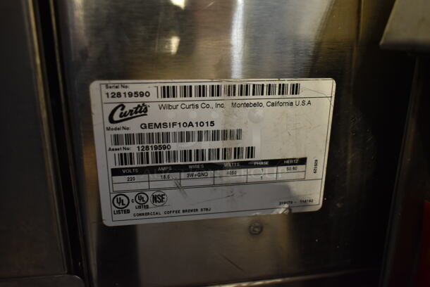 Curtis GEMSIF10A1015 Stainless Steel Commercial Countertop Coffee Machine w/ Hot Water Dispenser, Stainless Steel Satellite Server and Poly Brew Basket. 220 Volts. - Image 11 of 11