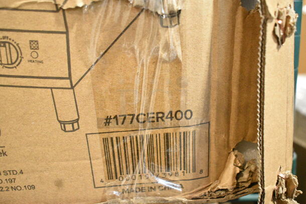 BRAND NEW SCRATCH AND DENT! Avantco 177CER400 Stainless Steel 4-Burner Solid French-Style Countertop Electric Range. 208/240 Volts, 1 Phase.  - Image 3 of 3