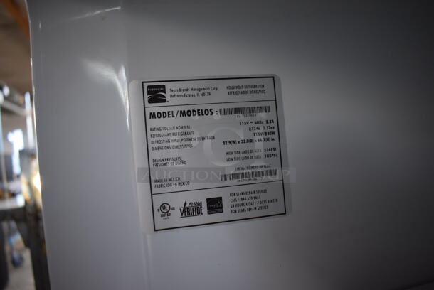 Kenmore 111.71219610 Metal Cooler Freezer Combo. 115 Volts, 1 Phase. 33x30x67. Tested and Powers On and Freezer Works But Cooler Does Not Get Cold - Image 7 of 7