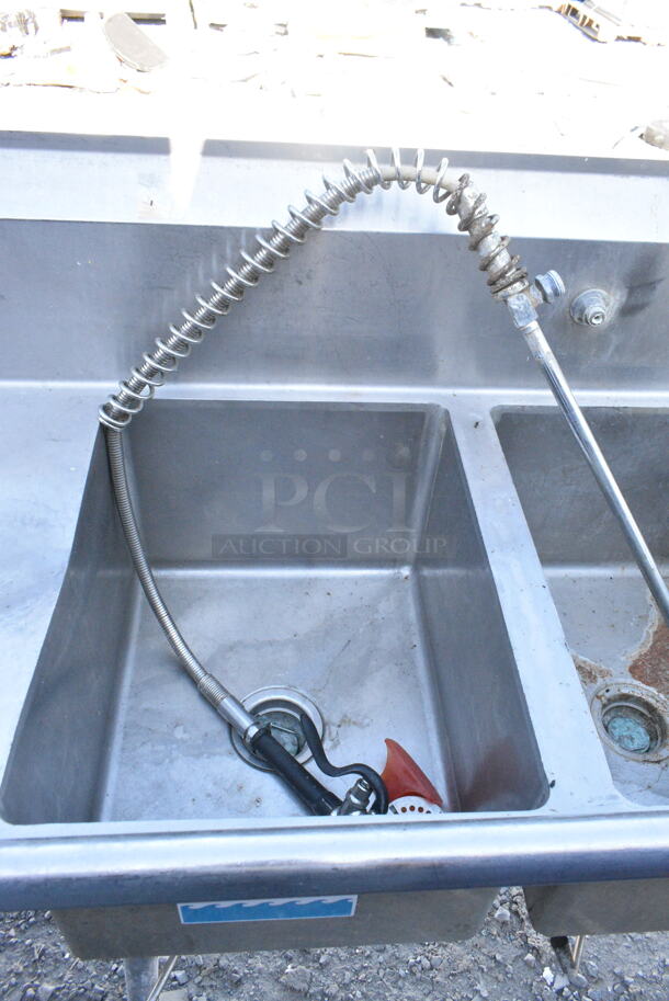 Regency 600S31620218 Stainless Steel 3 Bay Sink w/ Garbage Disposal and Drain Board.  - Image 4 of 8