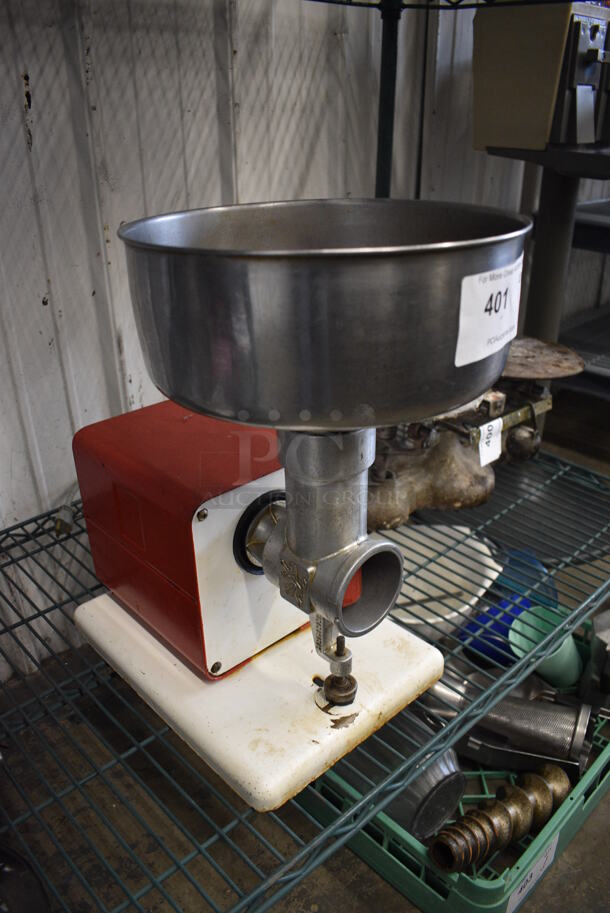 Omra Metal Countertop Meat Grinder w/ Tray. Does Not Have Auger. 10.5x17x18. Tested and Working! - Image 5 of 5