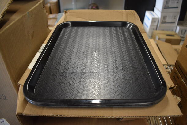 12 BRAND NEW IN BOX! Carlisle Black Poly Trays. 12x16x1. 12 Times Your Bid!